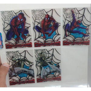 Spider-Man 2002 movie Web Shooter Clear Cards Lot (5). C1, C2, C3, C4, C5